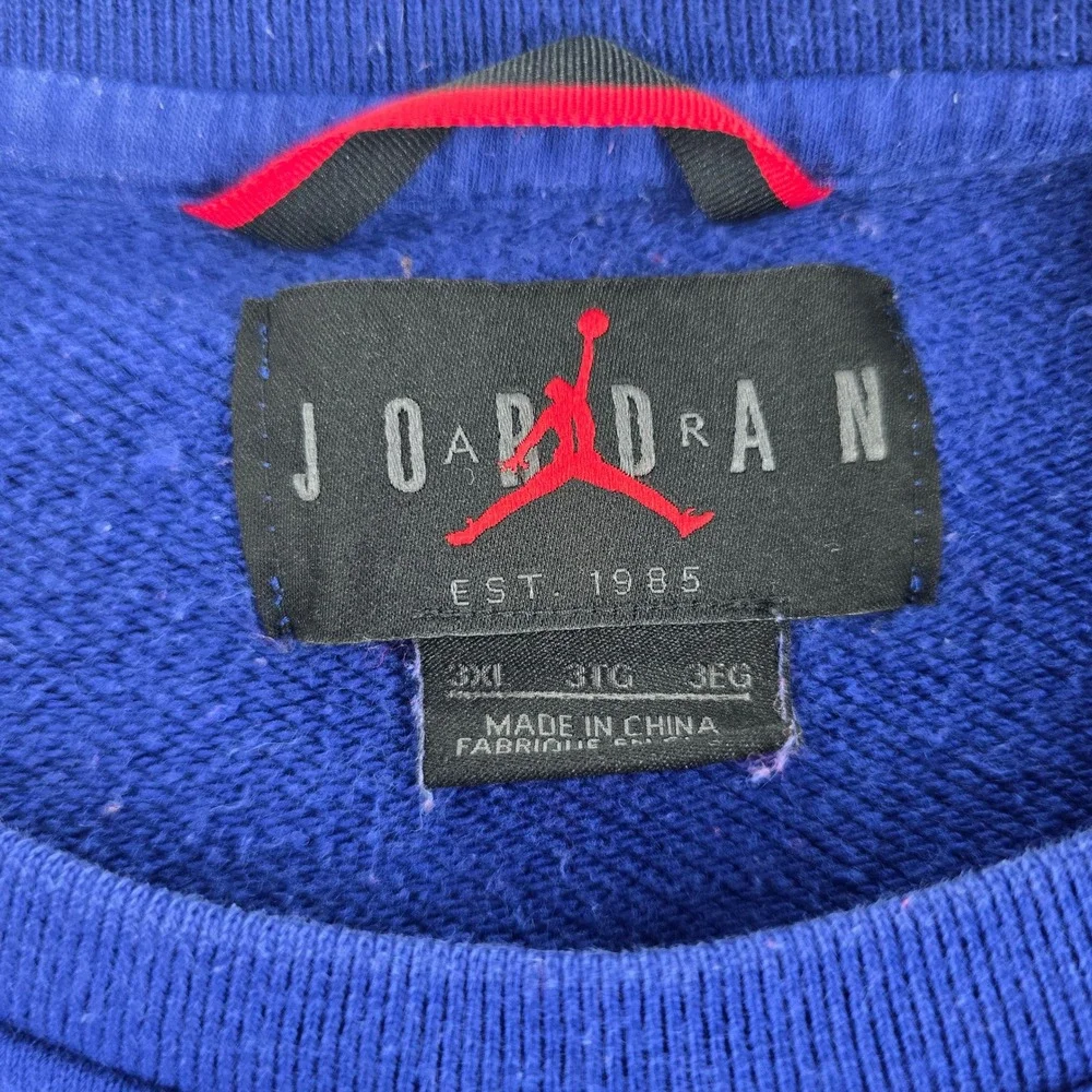 Jordan Sweatshirt Mens 3XL Crewneck Blue Red Wings Logo Pullover AO0426-455